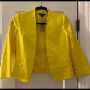 Ann Taylor bright Yellow Blazer Petite Size 2